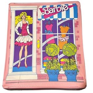 Lot of Vintage 80’s Mattel Barbie Pink Doll Carrying Case plus Dolls & clothes